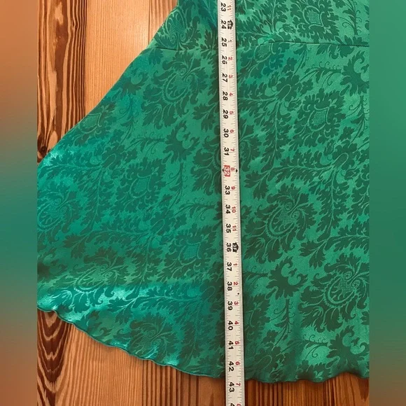 Rubber Ducky Emerald Green Dress Sleeveless Midi S Floral Pattern Elegant Sexy - Picture 6 of 12